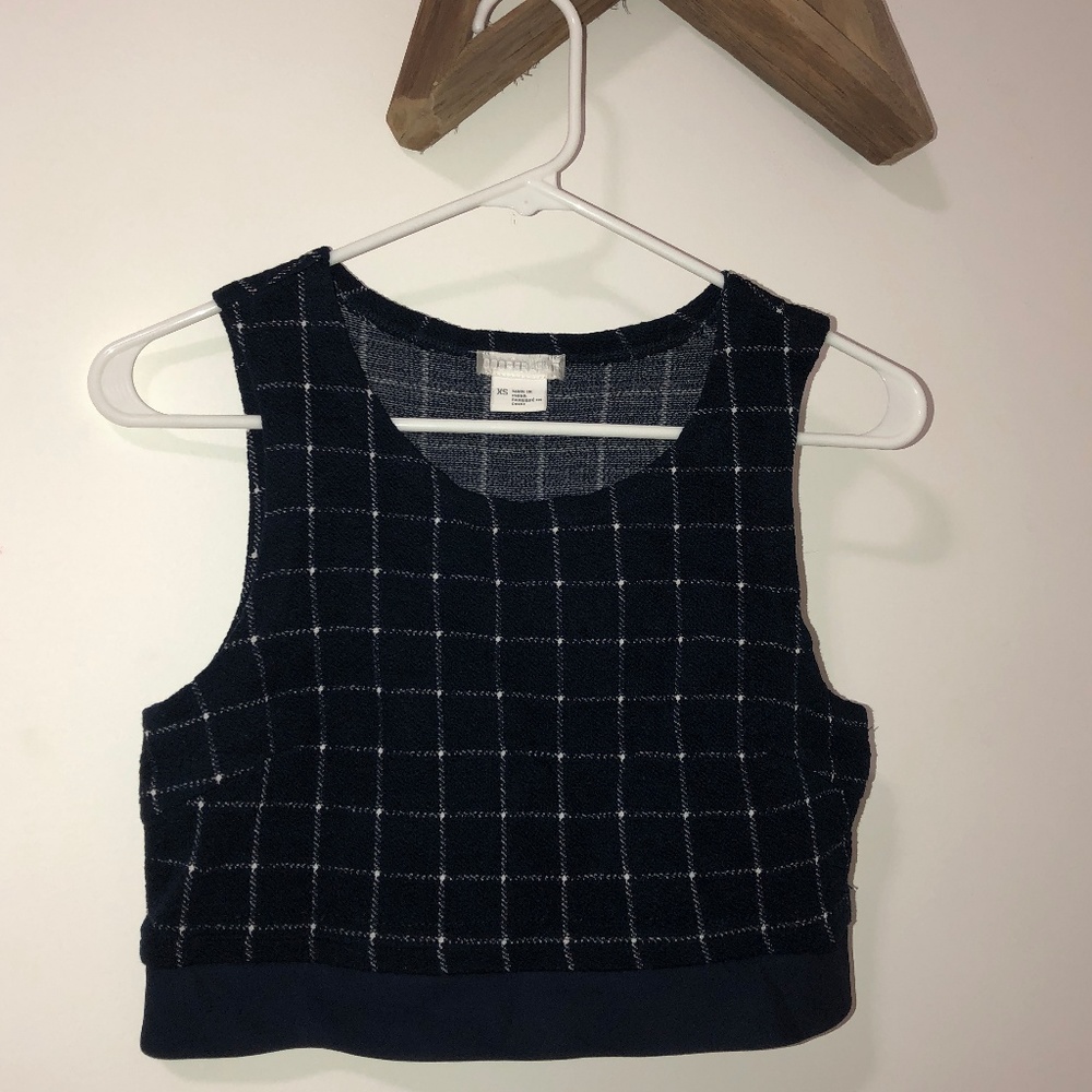 Navy Blue Crop Top